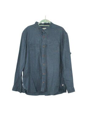 LL Bean BeanFlex Twill Shirt Traditional Untucked Fit Long Sleeve Navy XXL